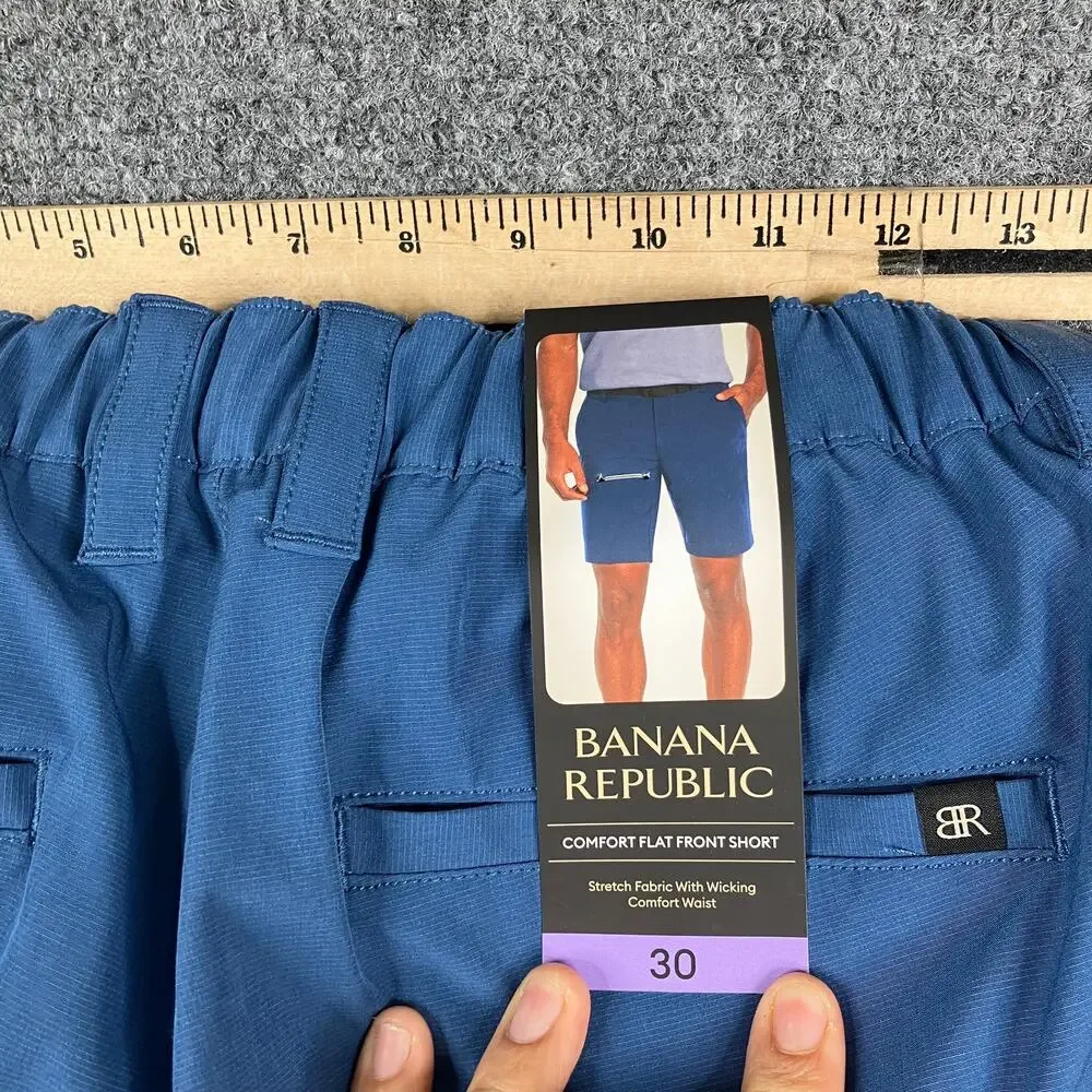 Banana Republic Shorts Mens Size‎ 30 Blue Flat Front Casual Chino Summer Shorts